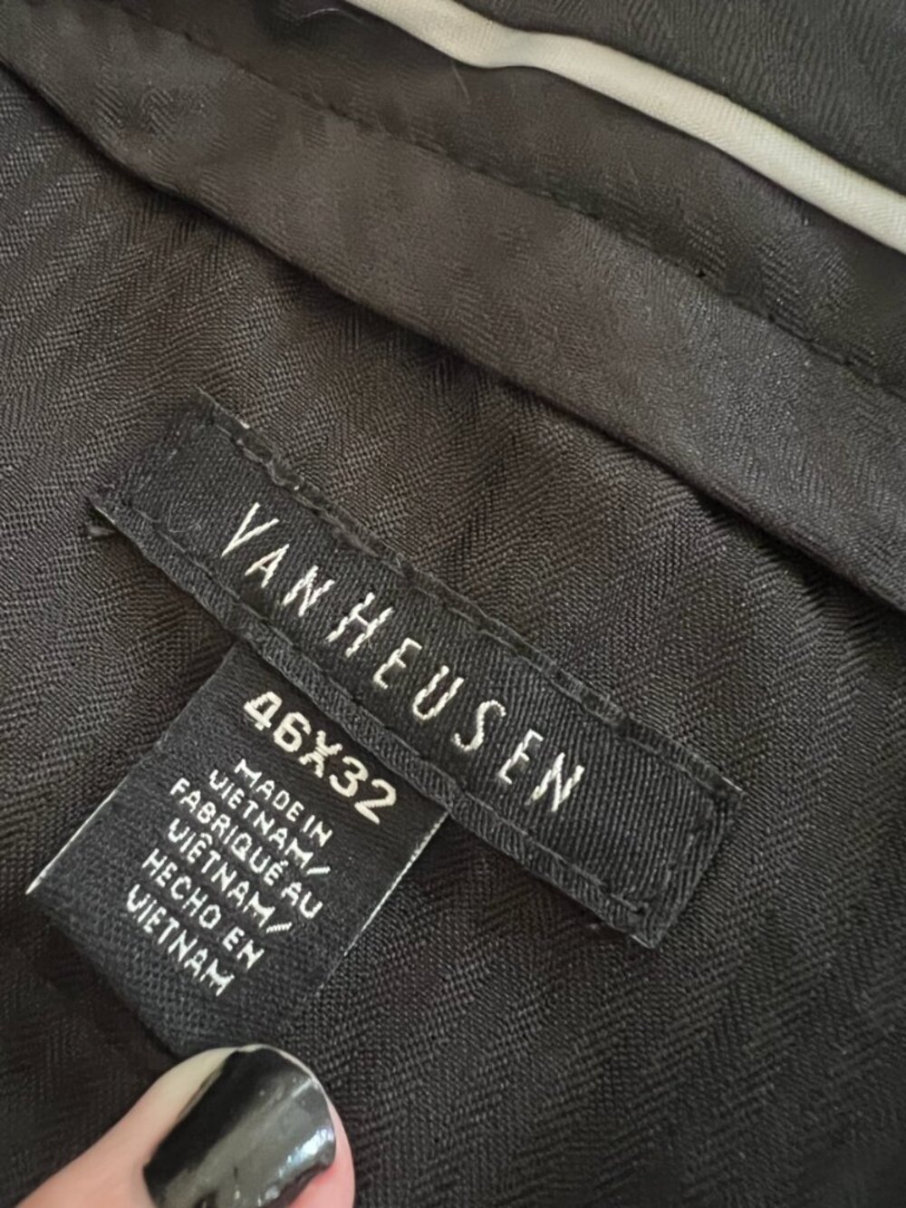 Van Heusen Men's Black Dress Pants Size 46x32